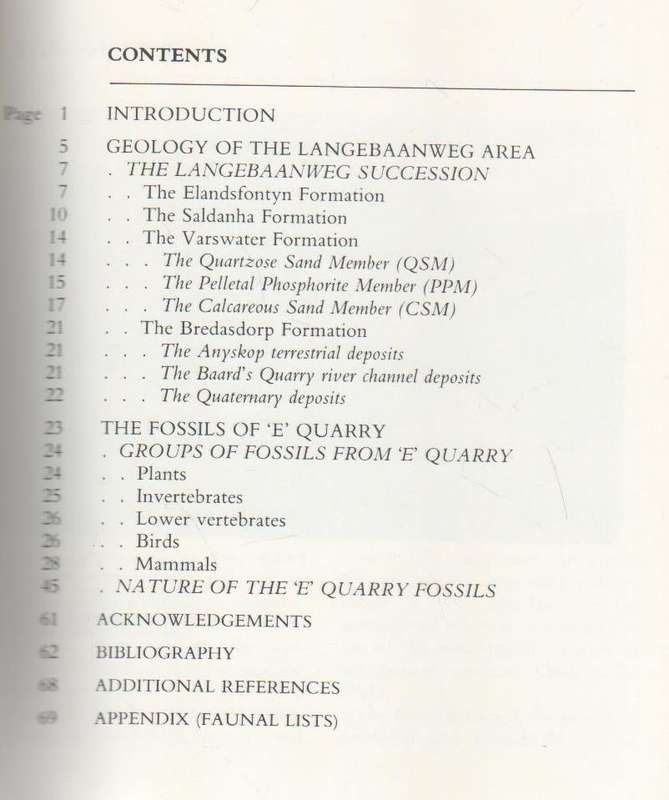 LANGEBAANWEG, A RECORD OF PAST LIFE - Q B HENDLEY (1982)
