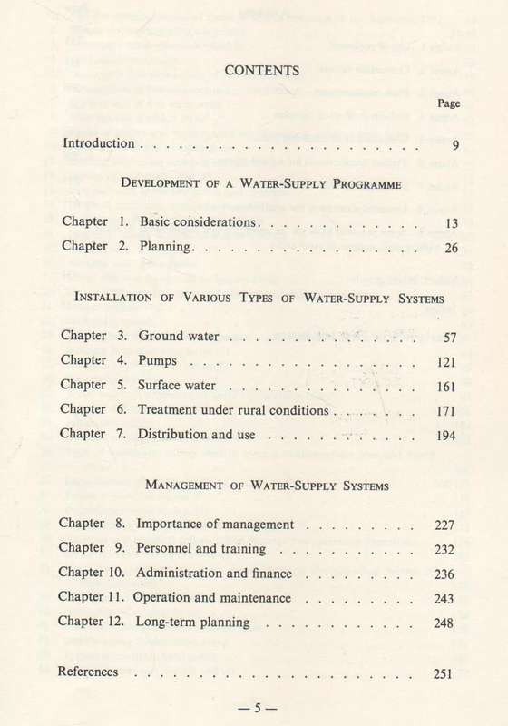 WATER SUPPLY FOR RURAL AREAS AND SMALL COMMUNITIES - E G WAGNER & J N LANOIX (1959)