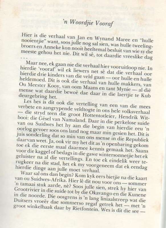 DIE GESEL VAN NAMALAND - W A DE KLERK (1976)