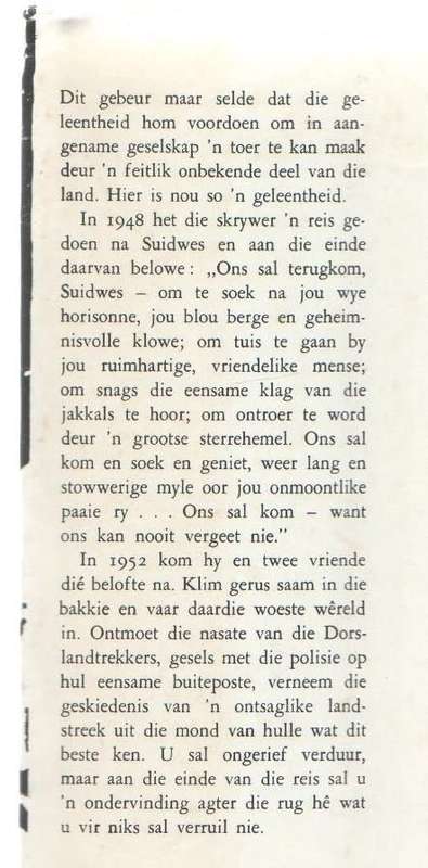 DRIE SWERWERS OOR DIE EINDERS - W A DE KLERK (1962)