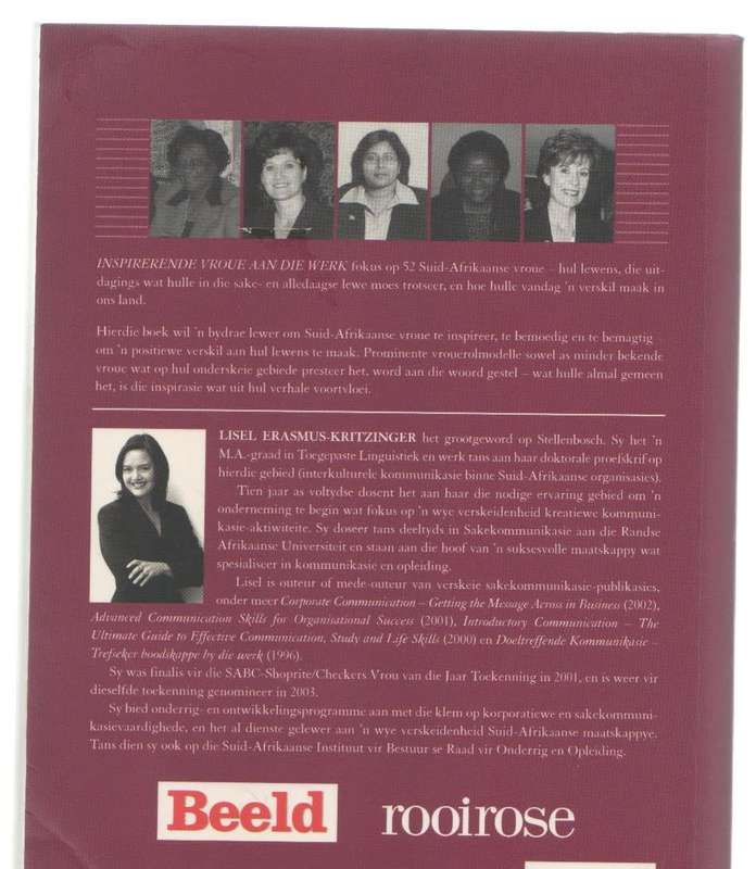 INSPIRERENDE VROUE AAN DIE WERK -  LIZEL ERASMUS-KRITZINGER  (2004)