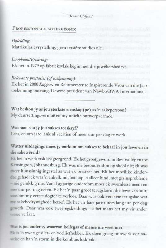 INSPIRERENDE VROUE AAN DIE WERK -  LIZEL ERASMUS-KRITZINGER  (2004)