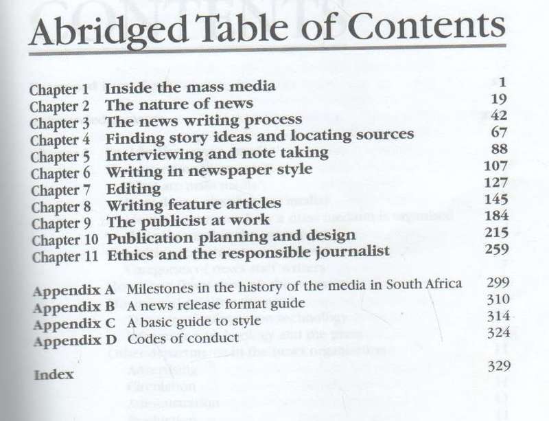 WRITING FOR THE MEDIA IN SOUTH AFRICA - FRANCOIS NEL (2 ND EDITION 1999)