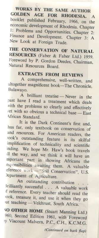 RHODESIA, THE JEWEL OF AFRICA - RICHARD C HAW (1966)