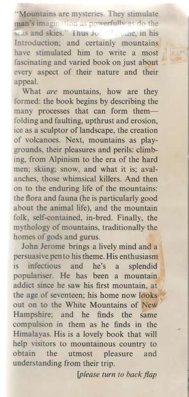 ON MOUNTAINS - JOHN JEROME (1979)