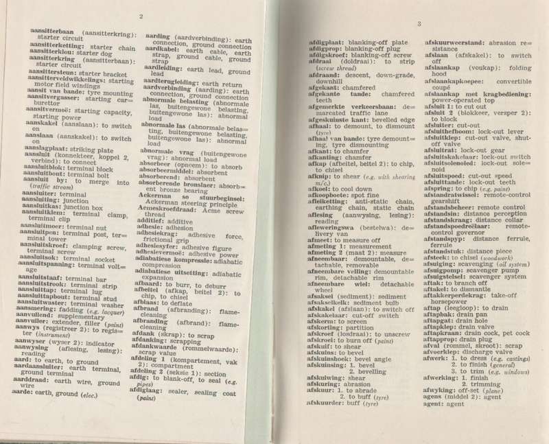 SUID-AFRIKAANSE SPOORWEE MOTORTERME  / SOUHT AFRICAN RAILWAYS MOTOR TERMS