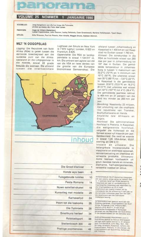 SUID-AFRIKAANSE PANORAMA, JANUARIE   1980