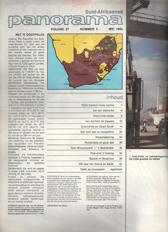 SUID-AFRIKAANSE PANORAMA, MEI 1982