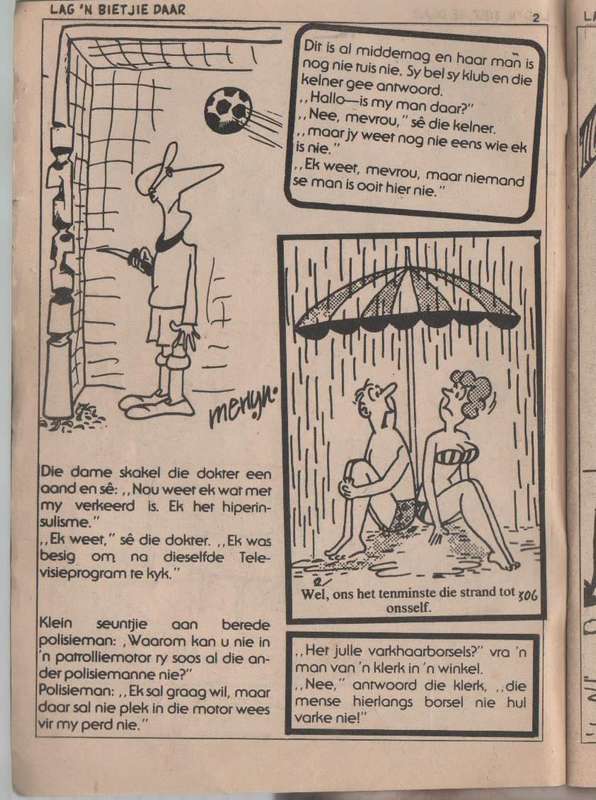 LAG `N BIETJIE DAAR, NOMMER 109 - VICTOR VAN WYK (KAFEE BOEKIE) HUMOR