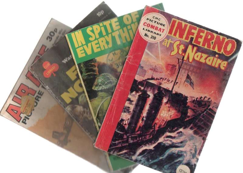 FOUR PICTURE COMBAT LIBRARY , MILITARY CAFE BOOKS