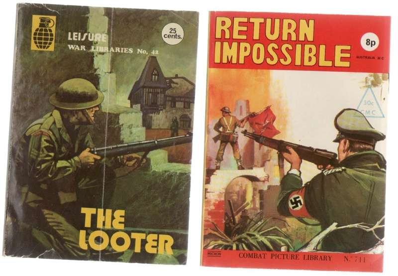 FOUR MIXED CAFE BOOKS, WESTERN AND WAR PICTURE STORIES