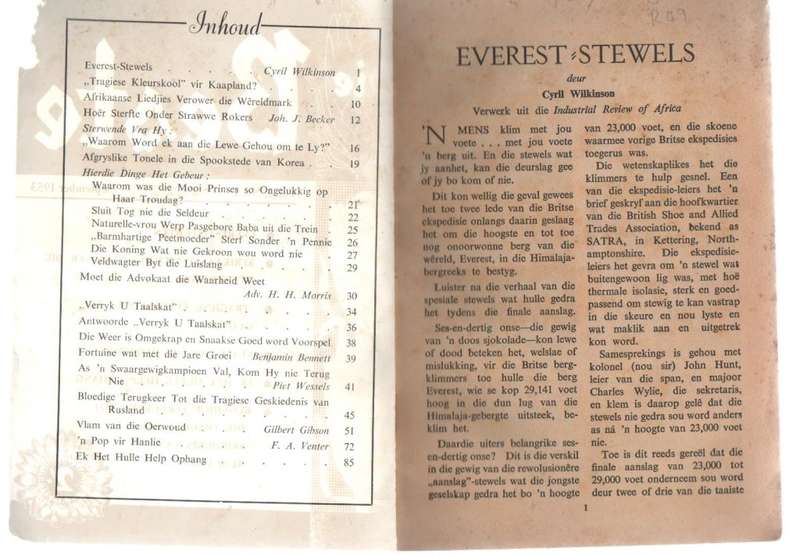 DIE BESTE, GEREGISTREER BY DIE POSKANTOOR AS `N NUUSBLAD - SEPTEMBER 1953