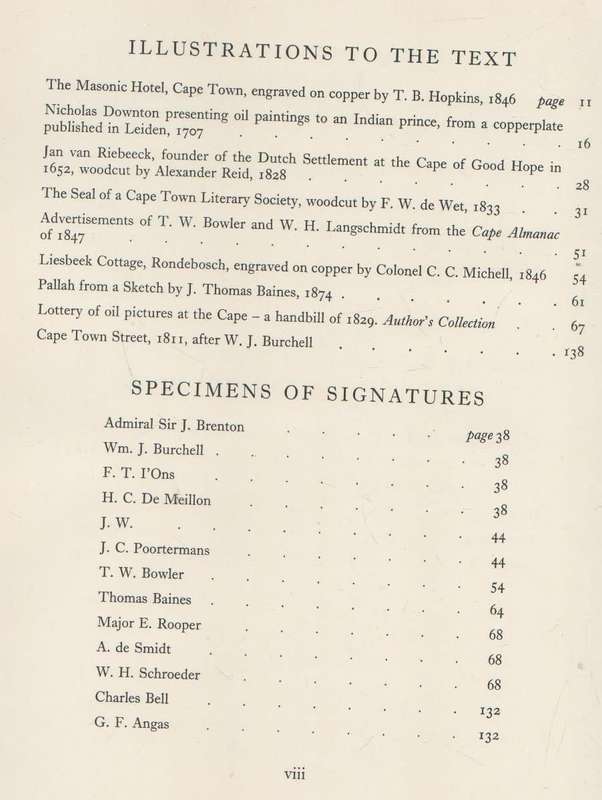 PICTORIAL ART IN SOUTH AFRICA DURING THREE CENTURIES TO 1875 - A GORDON-BROWN (1952)