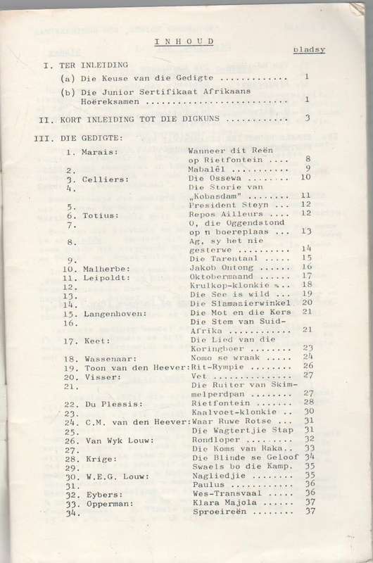 COLLEGE OF CAREERS AANTEKENINGE OOR JUNIOR VERSEBOEK (STUDIEHULP-REEKS 653) 1968