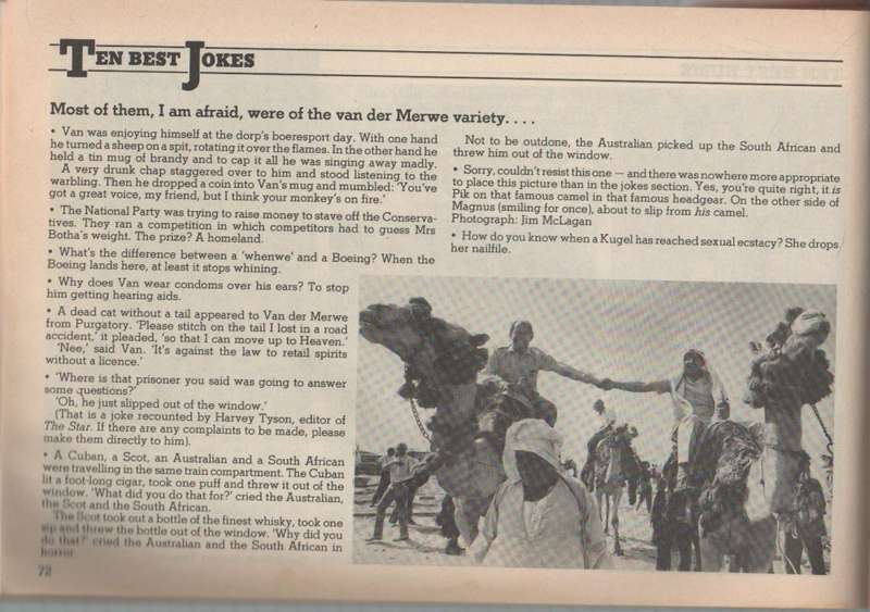 SOUTH AFRICA`S TEN BEST 1988 - JENNIFER CRWYS-WILLIAMS (1 ST EDITION 1987)
