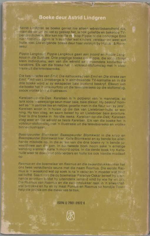 BAASSPEURDER BLOMKWIST IN DIE KNYP - ASTRID LINDGREN (1 STE AFRIKAANSE UITGAWE 1979)