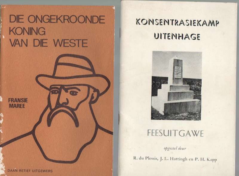 VYF BOEREOORLOG BOEKE/PAMFLETTE EN EEN HERE SEWENTIEN BOEK (SAGTEBAND)