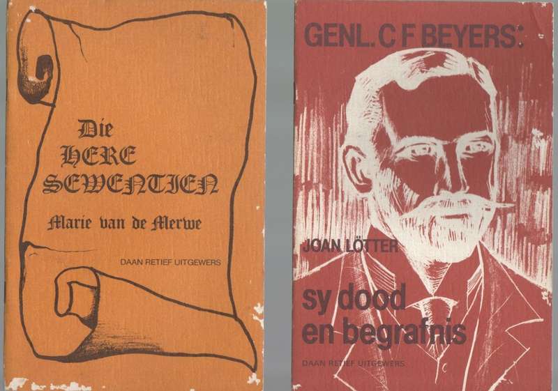 VYF BOEREOORLOG BOEKE/PAMFLETTE EN EEN HERE SEWENTIEN BOEK (SAGTEBAND)