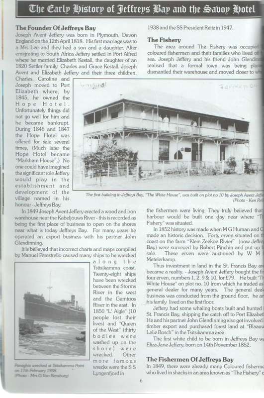 JEFFREYS BAY A HERITAGE FOR OUR CHILDREN'S CHILDREN - ROBBIE HIFT