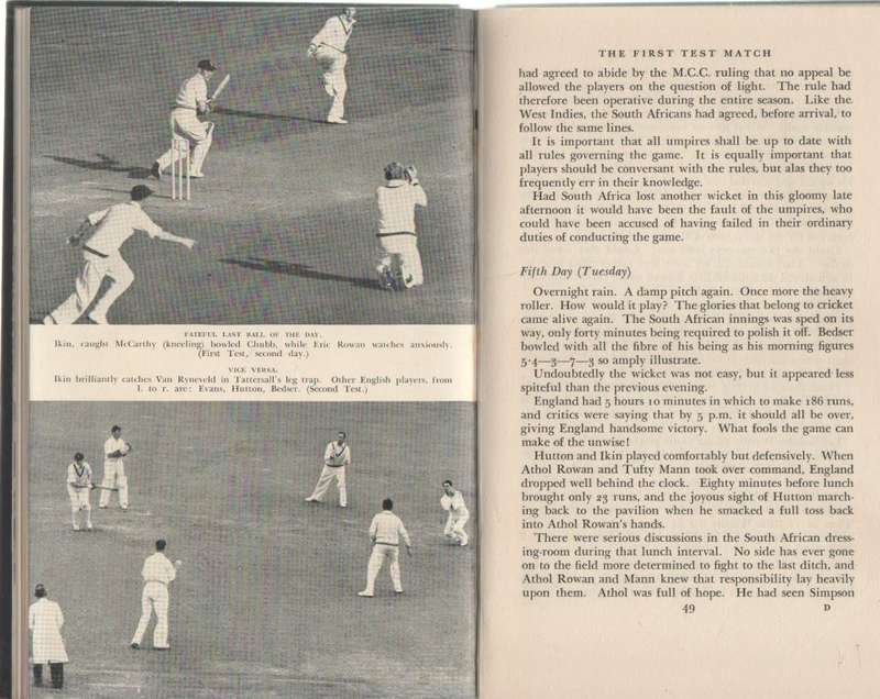 NOURSEMEN IN ENGLAND SOUTH AFRICAN CRICKET TOUR 1951 - C O MEDWORTH