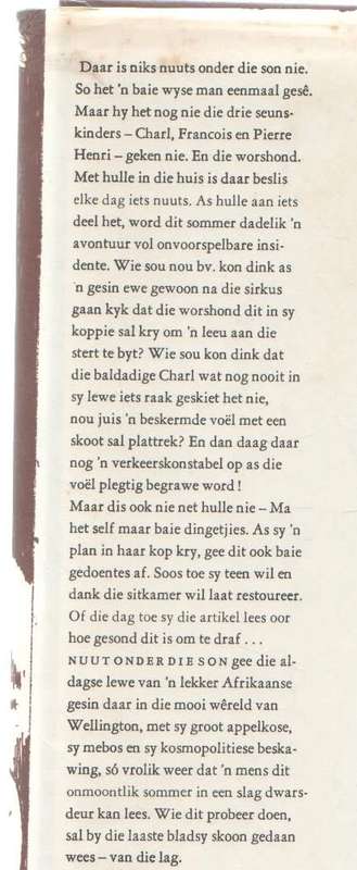 NUUT ONDER DIE SON - P H NORTJE (4 DE DRUK 1971)
