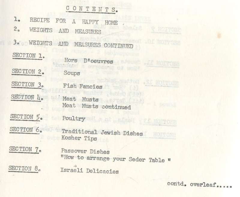 SHALOM INN RECIPE ROUNDABOUT - 1969 WELKOM WOMENS ZIONIST SOCIETY