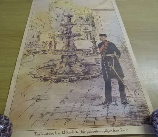FOUR PRINTS: OLD COURT HOUSE, THE FOUNTAIN AND SOLDIERS BOER  WAR AT MATJIESFONTEIN