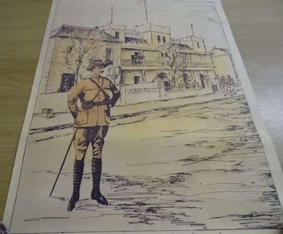 FOUR PRINTS: OLD COURT HOUSE, THE FOUNTAIN AND SOLDIERS BOER  WAR AT MATJIESFONTEIN