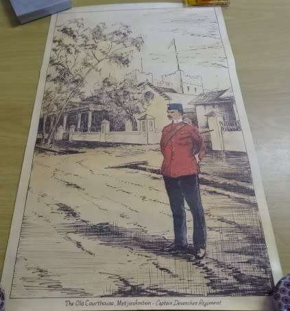 FOUR PRINTS: OLD COURT HOUSE, THE FOUNTAIN AND SOLDIERS BOER  WAR AT MATJIESFONTEIN