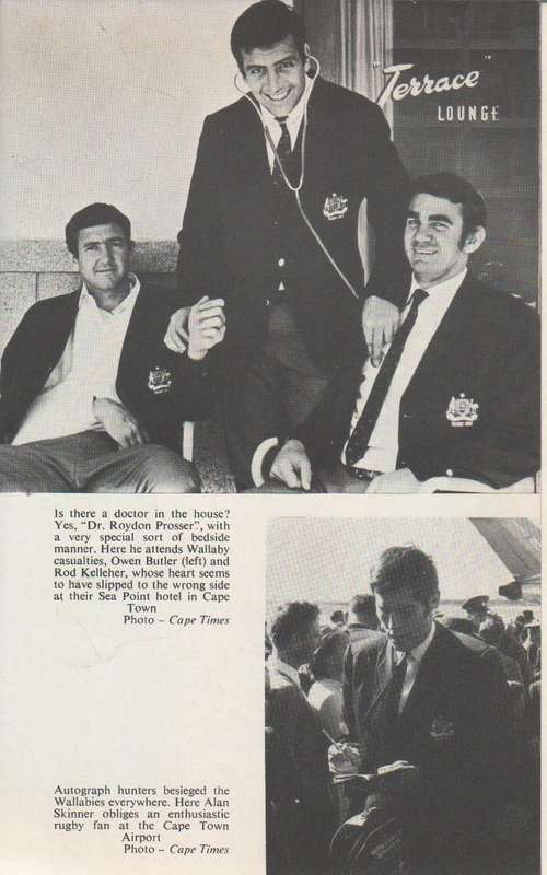 WALLABIES WITHOUT ARMOUR TOUR OF SOUTH AFRICA 1969 - MAXWELL PRICE (1969)