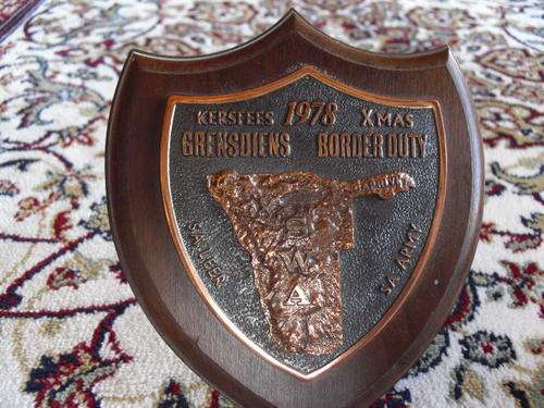 Xmas 1978 Border Duty/Grensdiens SA Army/SA Leer Plaque/Gedenk Plaat