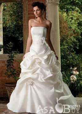 !!!Crazy Specials!!! Stylish Satin Ruffle Flower Detail Court Train Bridal Gown