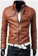 ****Designer Mens PU leather Jacket -Brown, Tan, Black****