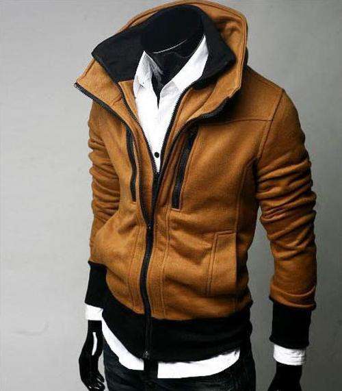 ****Men's Camel With a Touch Of Black Jacket****