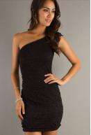 Sexy Club/Cocktail One Shoulder Style Dress -White/Black