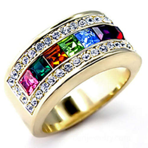 Multicolor Swarovski Ring - Size 9