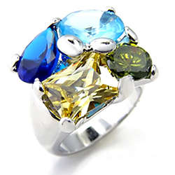 Bold & Beautiful Multicolor CZ Ring - Size 10