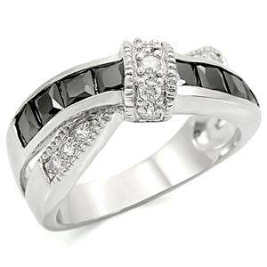 Jet Black CZ Ring - Size 9 (S) * Striking design