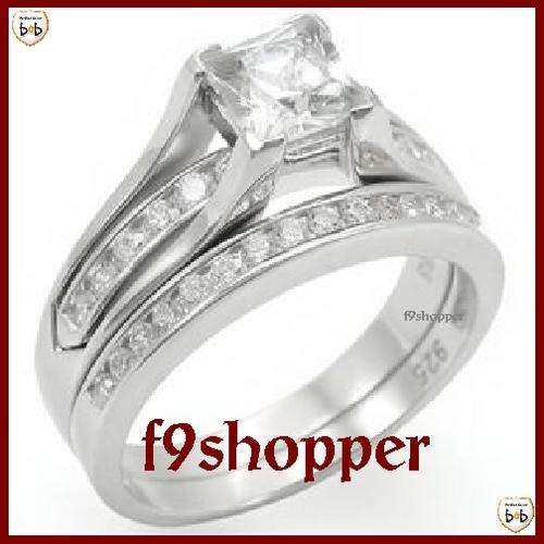 Wedding Ring Set - Sterling Silver - Size 8 (Q)