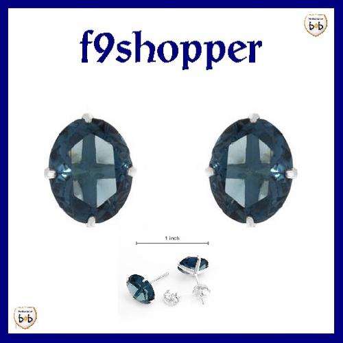 Sterling Silver Studs with Blue CZ Stone