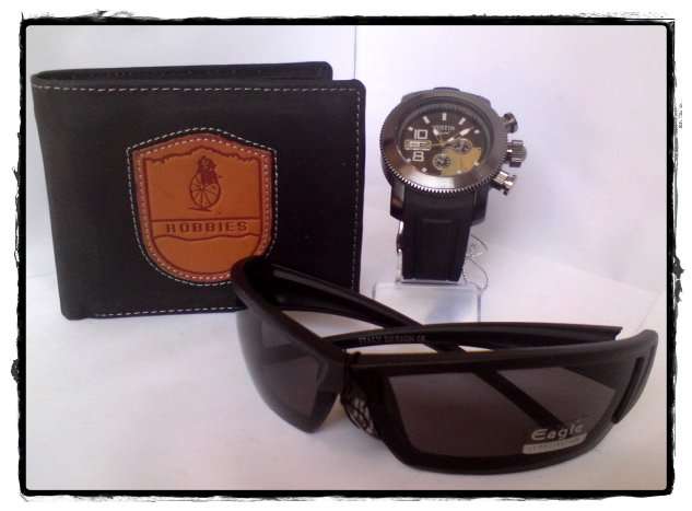 GIFT SET FOR HIM:  Watch + Wallet + Sunglasses - Starts at R1 !!!