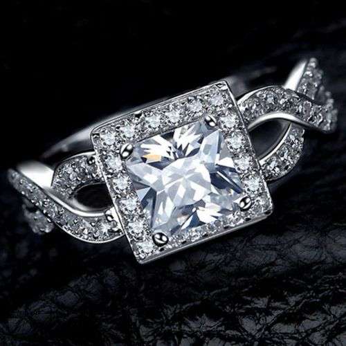 Size 6 10KT Princess Cut Wedding Engagement Ring Anniversary Statement Party