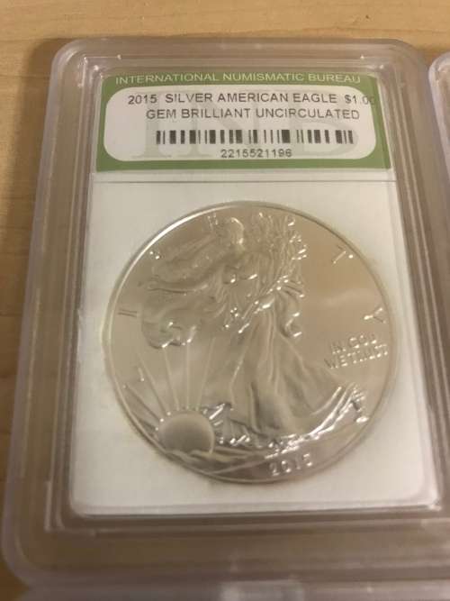 2015 Silver Eagles,Uncirculated..One ounce pure ,4 AVAILABLE ..all slabbed sealed