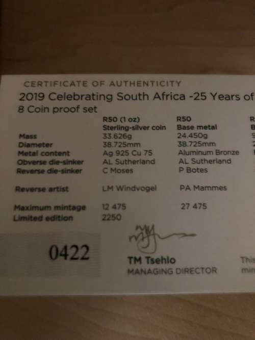 Democracy 2019 one Ounce Silver and Bronze Proof
