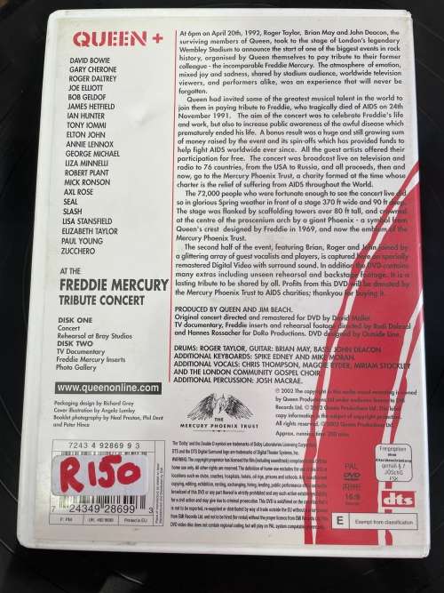 Queen The Freddie Mercury Tribute Concert - DVD