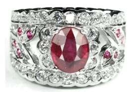 Natural AAA Blood Red Ruby Ring