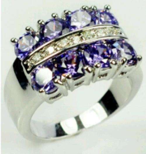 10K White Gold Amethyst Ring size 8