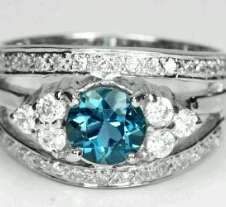 Natural Londen Blue Topaz Sapphire Ring size 6.25