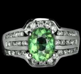 Natural Forest Green Apatite          Ring Size 7.25