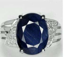 Natural AAA Blue Sapphire Ring Size 6.25